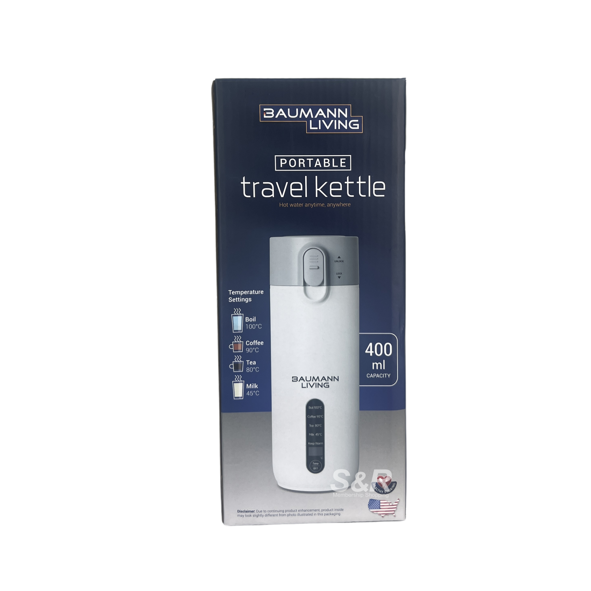 Baumann Living Portable Travel Kettle 400mL capacity